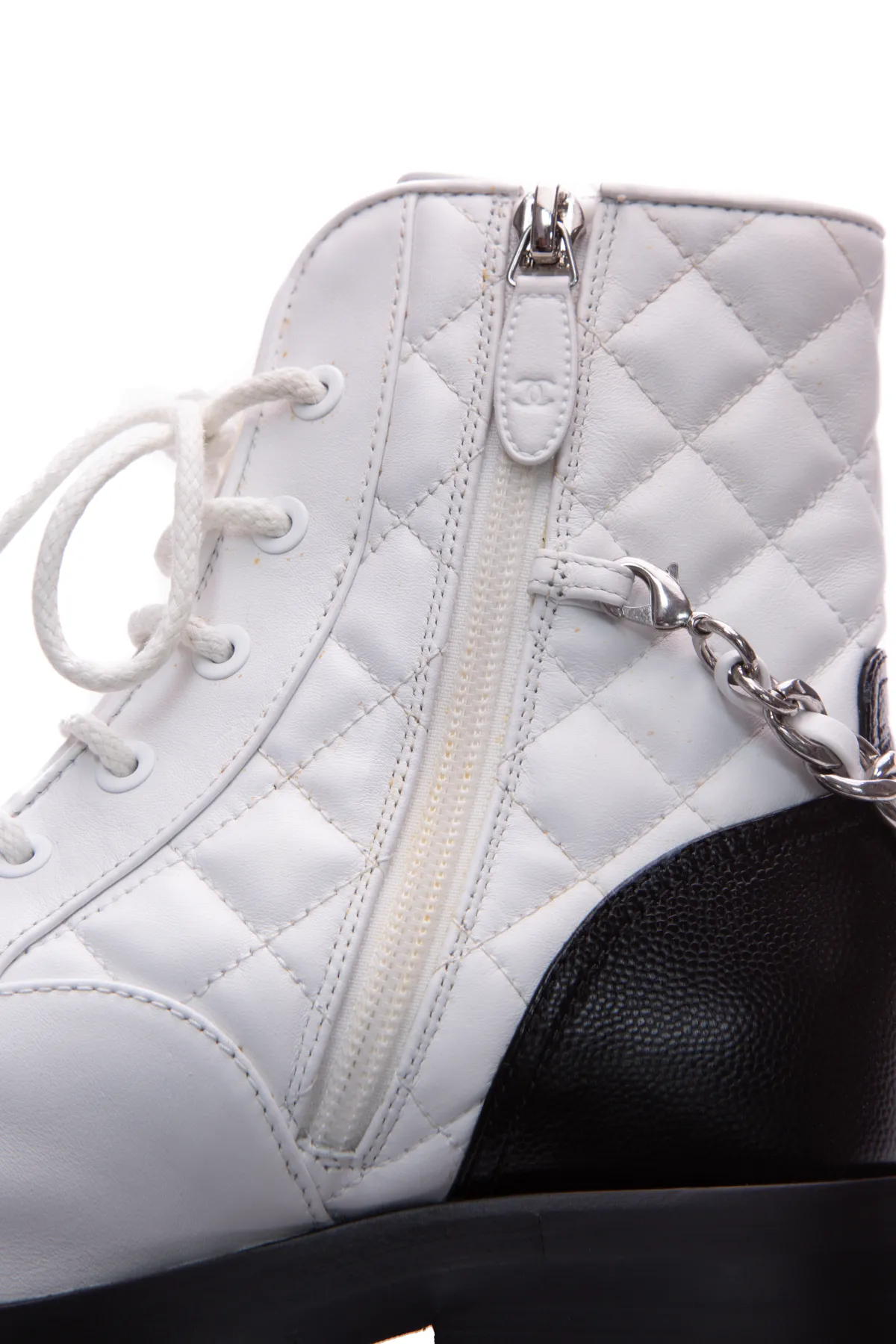 Chain Lace-Up Boots - Size 36
