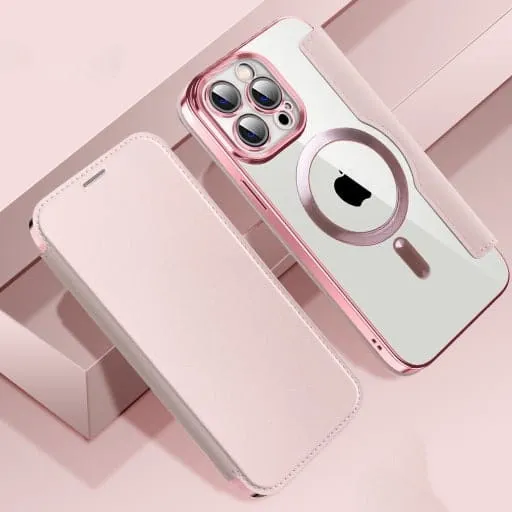 Etui Flip Wallet Magsafe iPhone 15 Pro - Różowy