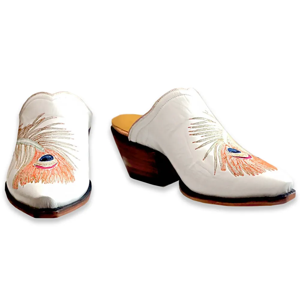 Peacock Mule - White