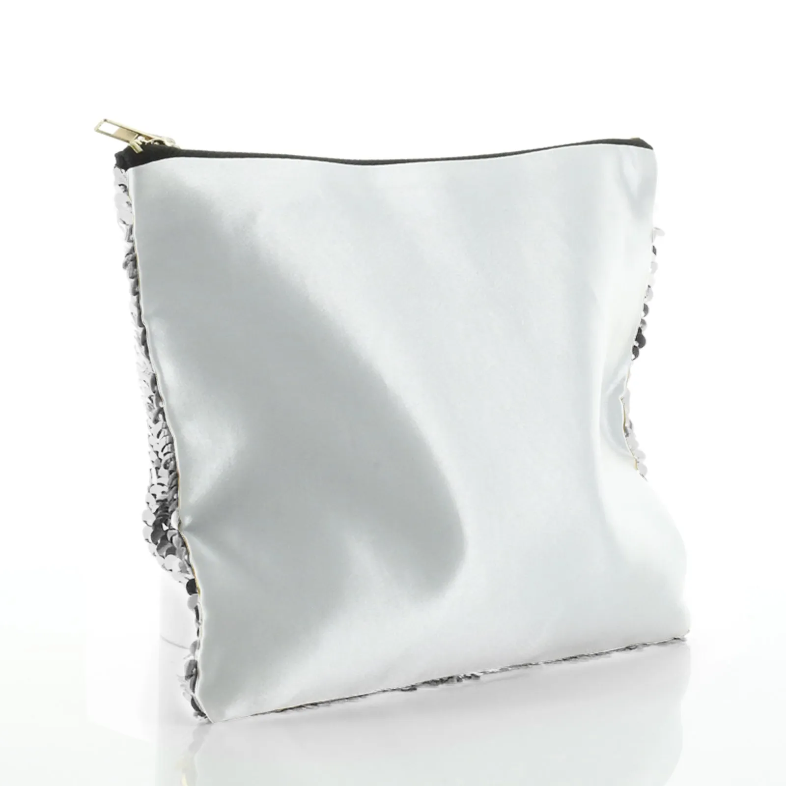 Personalised Sequin Zip Bag with Lion Cub Olive Branch and Cute Text