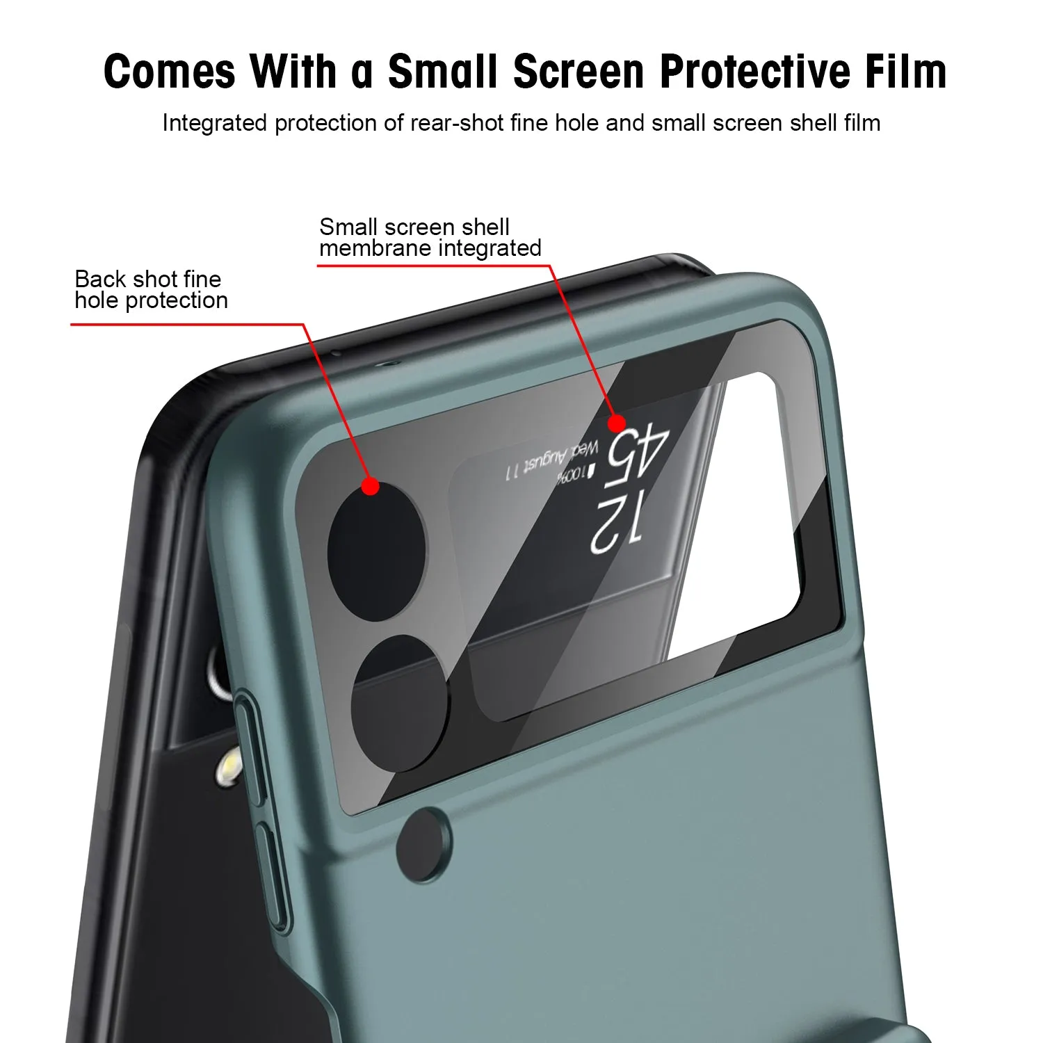 Ultra-thin With Capacitive Pen Plastic Case For Samsung Galaxy Z Flip 3 5G Screen Protector Hard Cover For Galaxy Flip3 Case