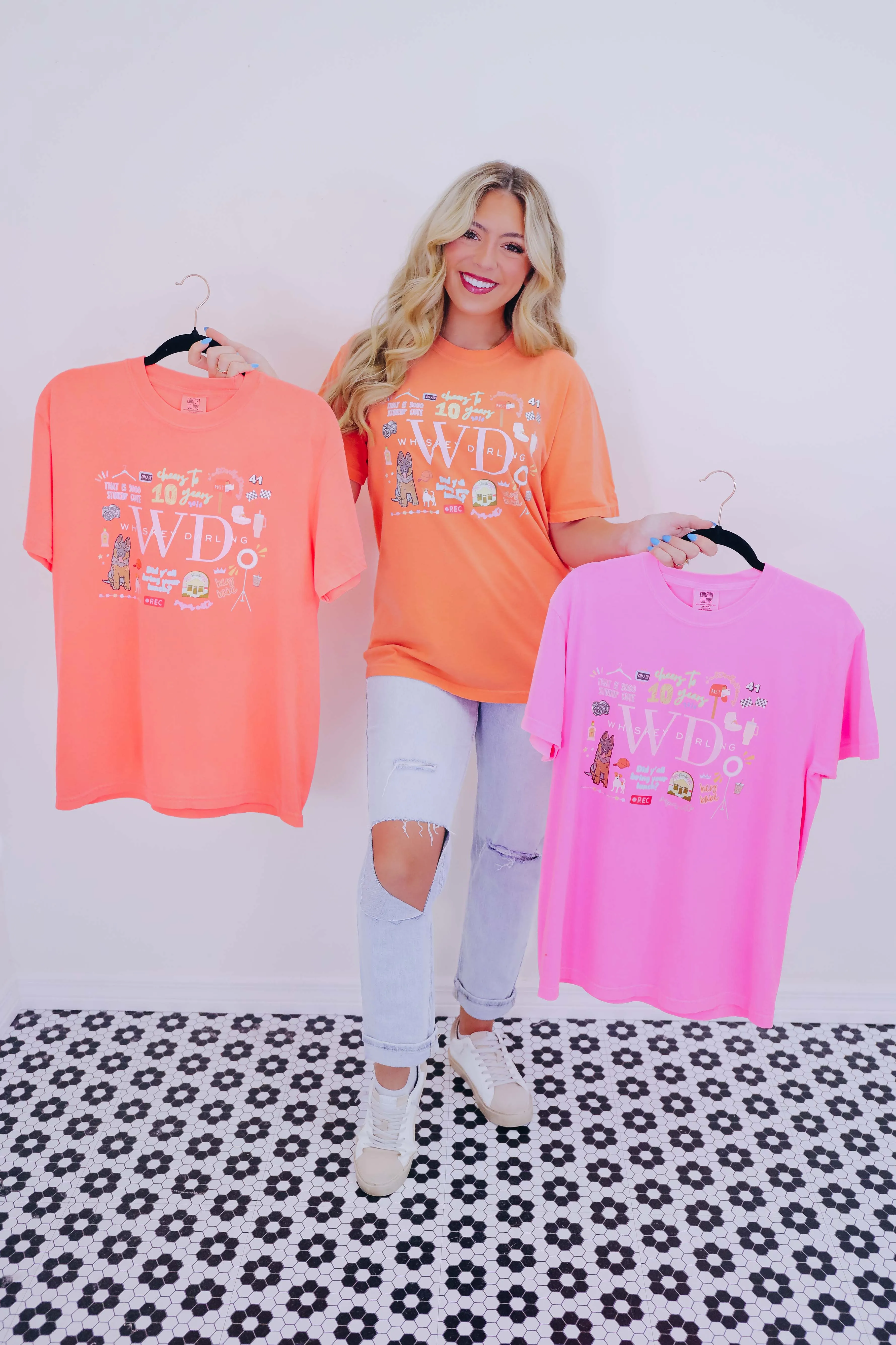 WD 10 Year Anniversary Comfort Color Graphic Tee S-2X 3 Colors