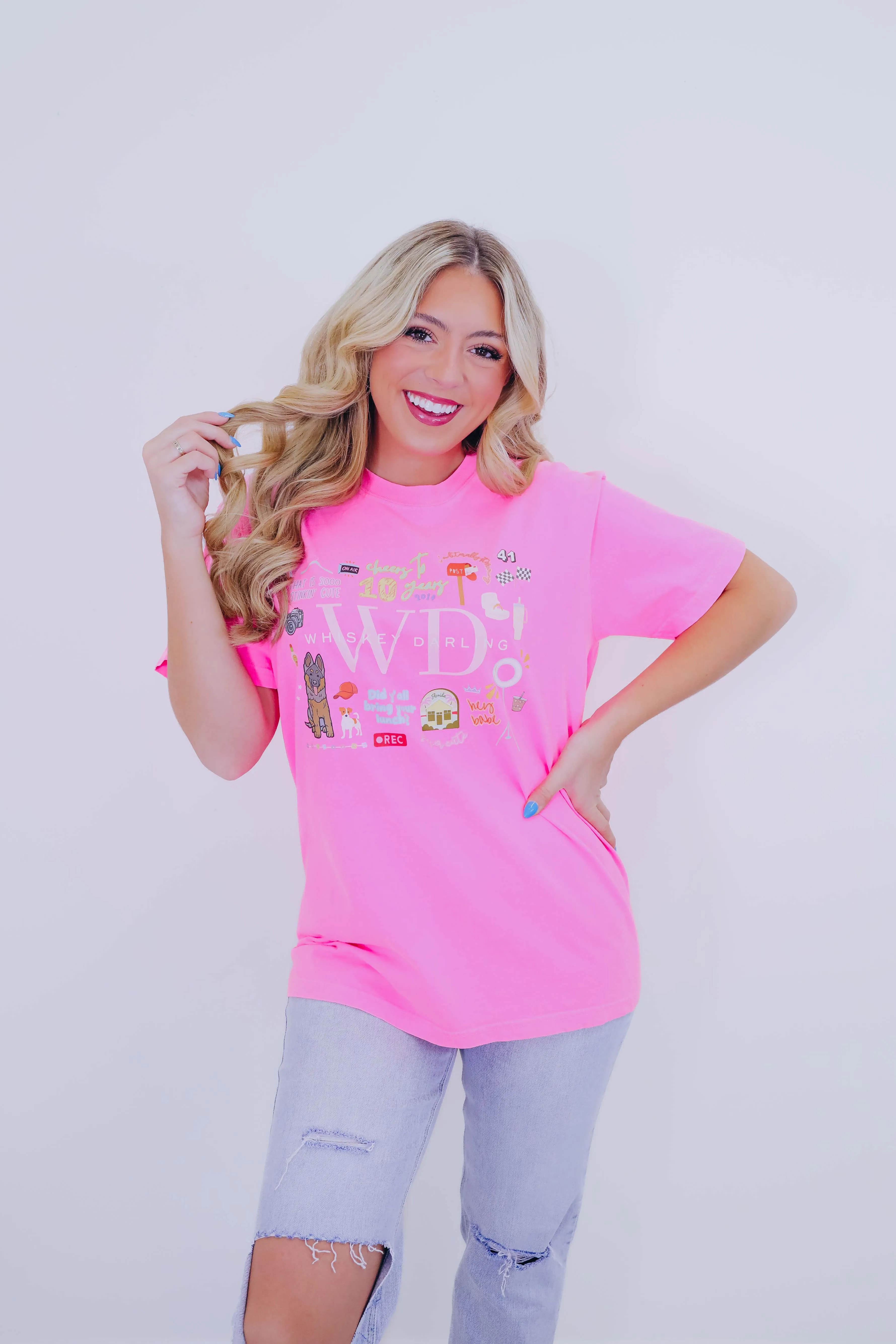 WD 10 Year Anniversary Comfort Color Graphic Tee S-2X 3 Colors