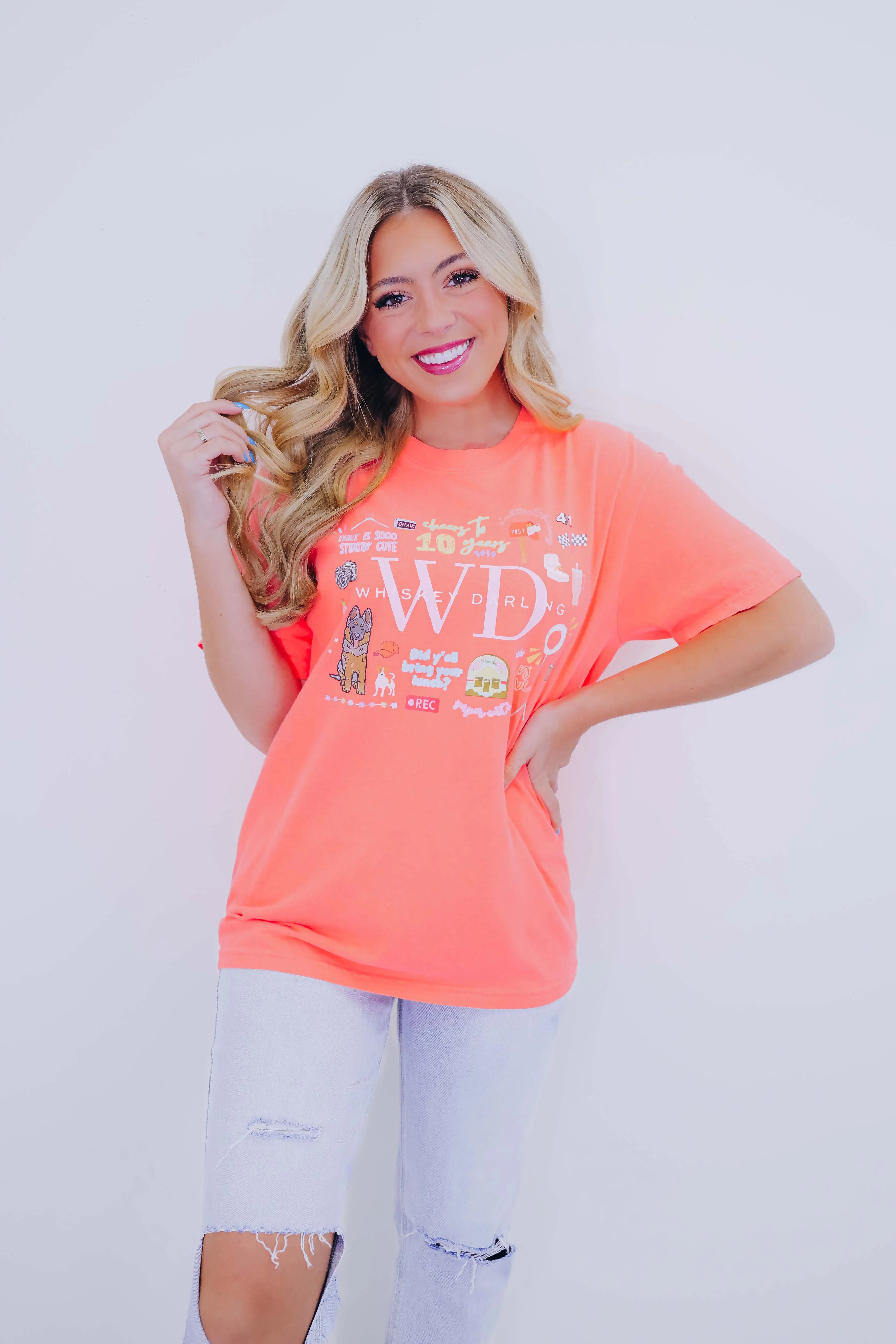 WD 10 Year Anniversary Comfort Color Graphic Tee S-2X 3 Colors
